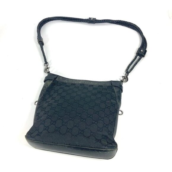 GUCCI 109106 GG logo Bag Crossbody Shoulder Bag GGCanvas/Leather Black - Picture 10 of 16